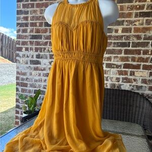 Old Navy Yellow Smocked Maxi Sundress